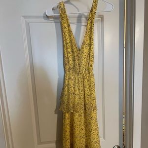Red Dress Boutique- J’adore You Yellow Floral Print Maxi Dress (Small)